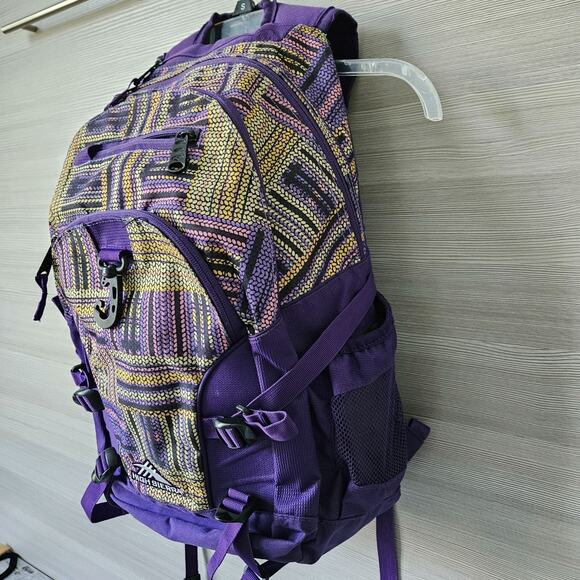High Sierra Loop Daypack Water Resistant Backpack Purple Large Travel School Gym - Picture 3 of 16